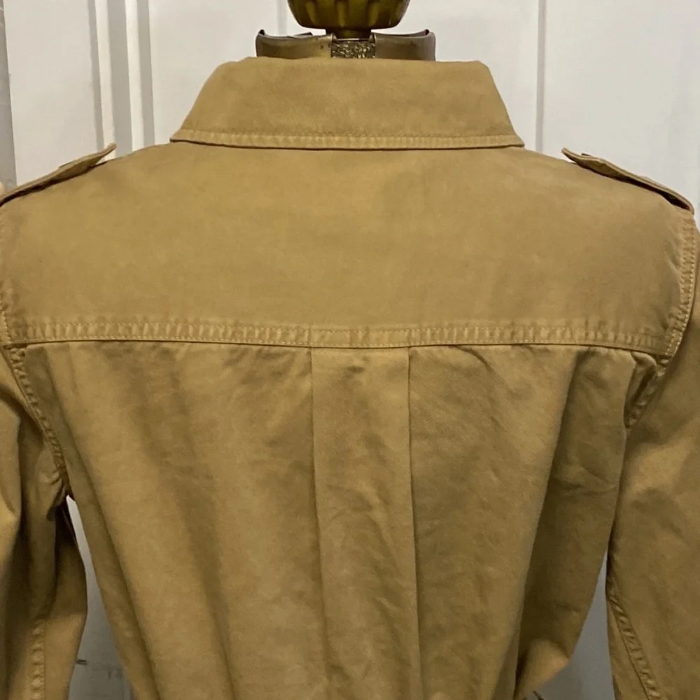 J.CREW COTTON UTILIY JACKET BELTED SIZE SMALL TAN
